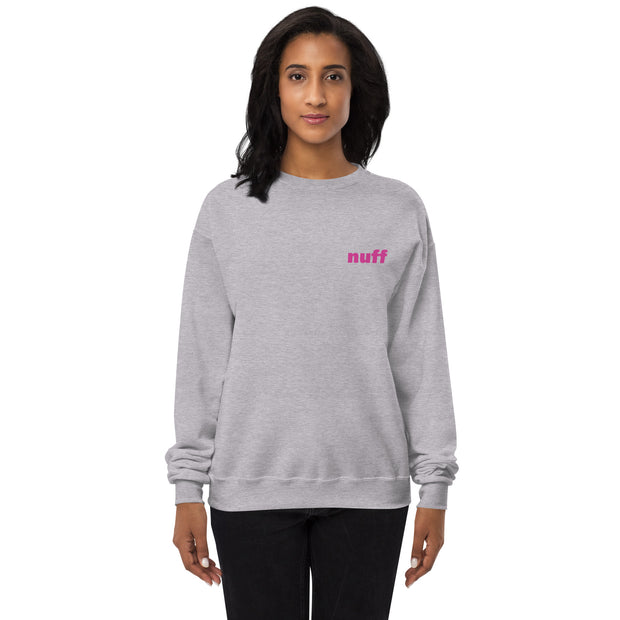 nuff womens fleece sweatshirt